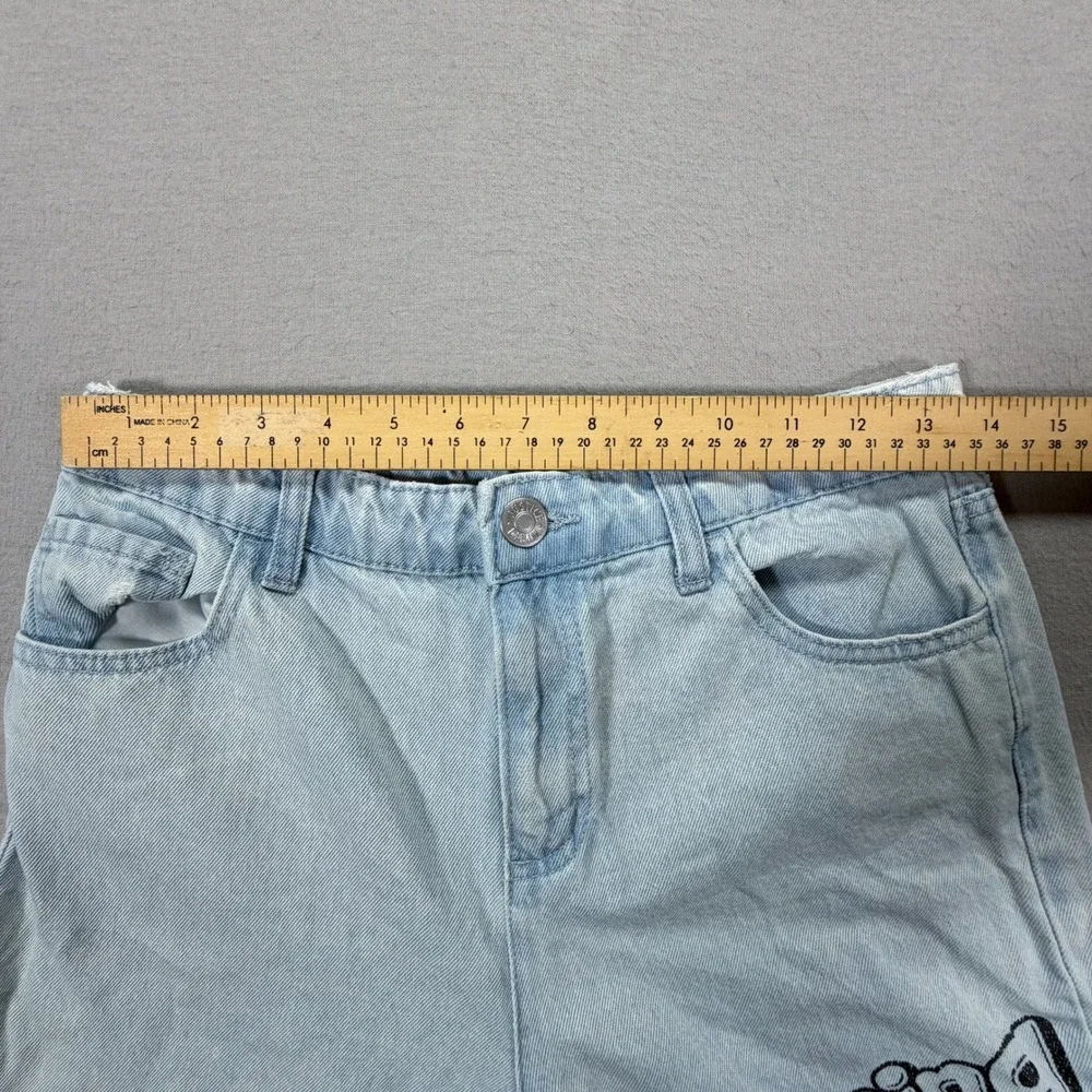 Justice Jeans Kids Size 16 Good Light Blue Bazooka Ring Pop Graphic Straight Leg